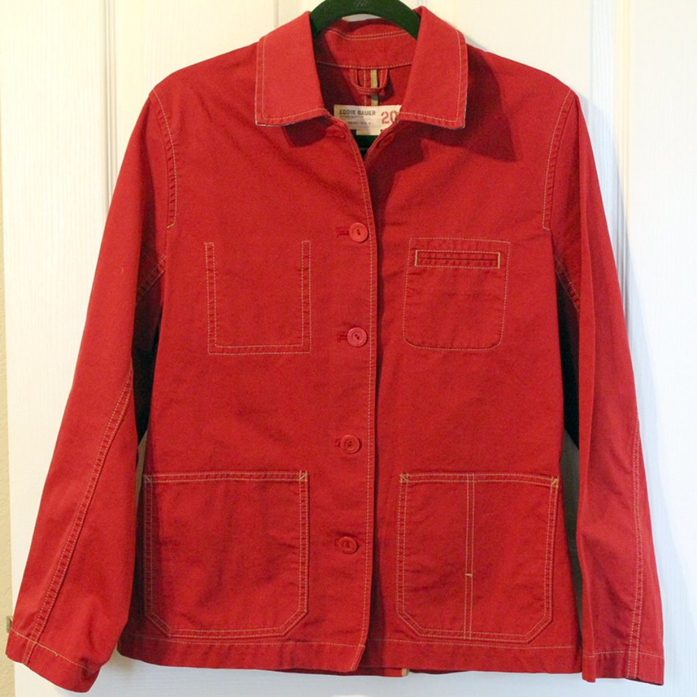 Eddie Bauer Red Outdoor Outfitter Canvas Jacket
